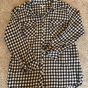Navy/White Plaid Button Down